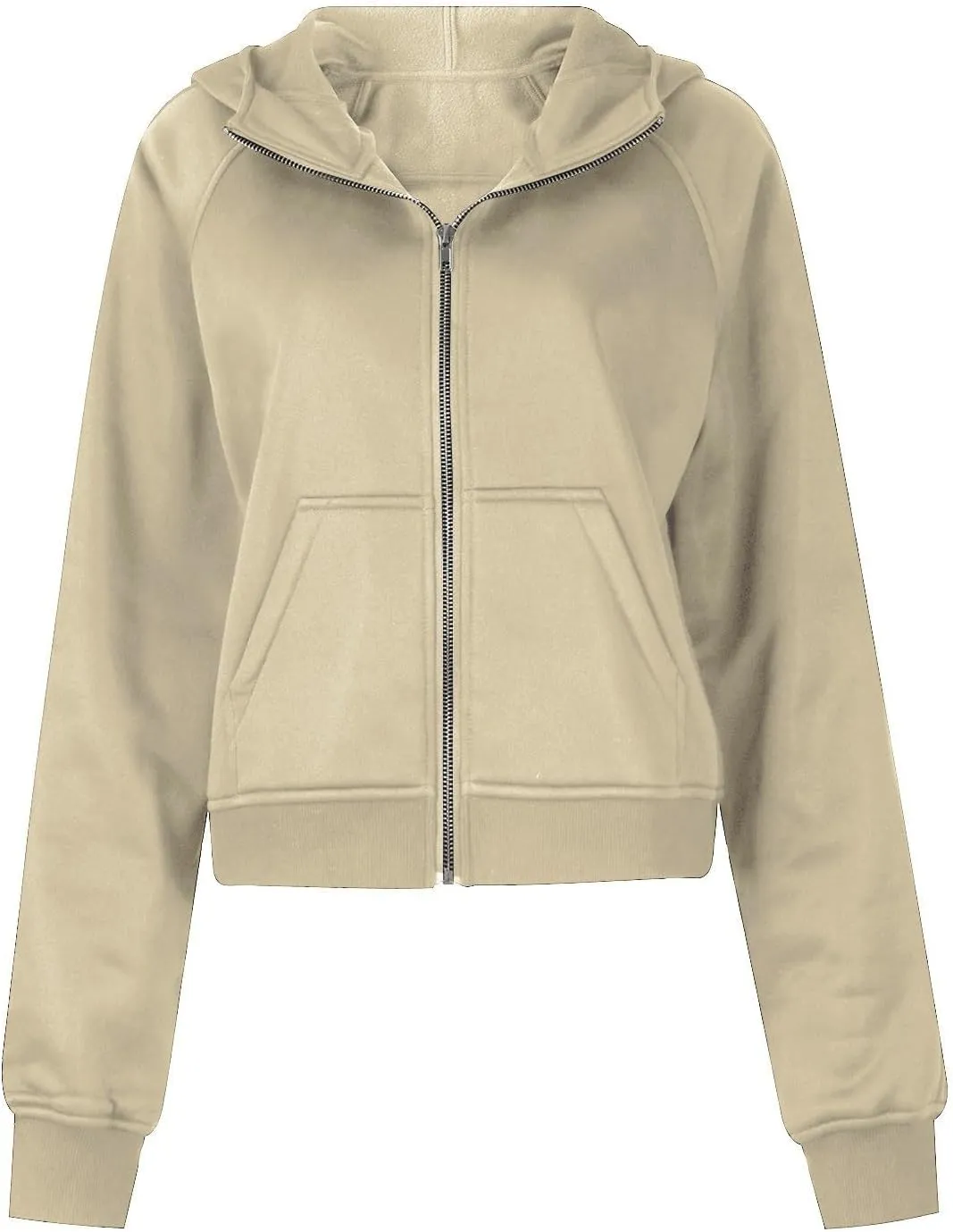Hoodies for Women Full Zip Up Cropped Sweatshirts Fleece Jackets Casual Comfy Gym Tops Athletic Hoodie with Pockets