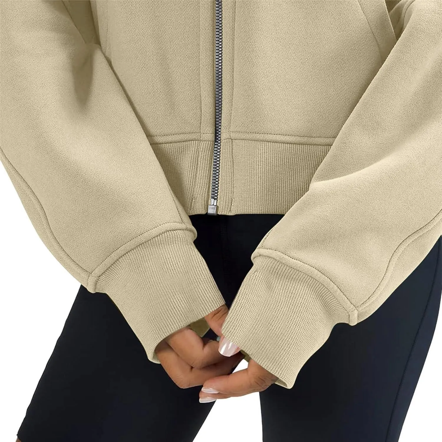 Hoodies for Women Full Zip Up Cropped Sweatshirts Fleece Jackets Casual Comfy Gym Tops Athletic Hoodie with Pockets