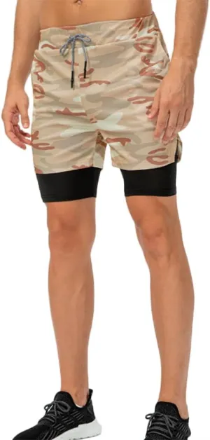 HSQSMWJ Running Shorts Men 2 in 1 Sports Jogging FitnessTraining Quick Dry Gym