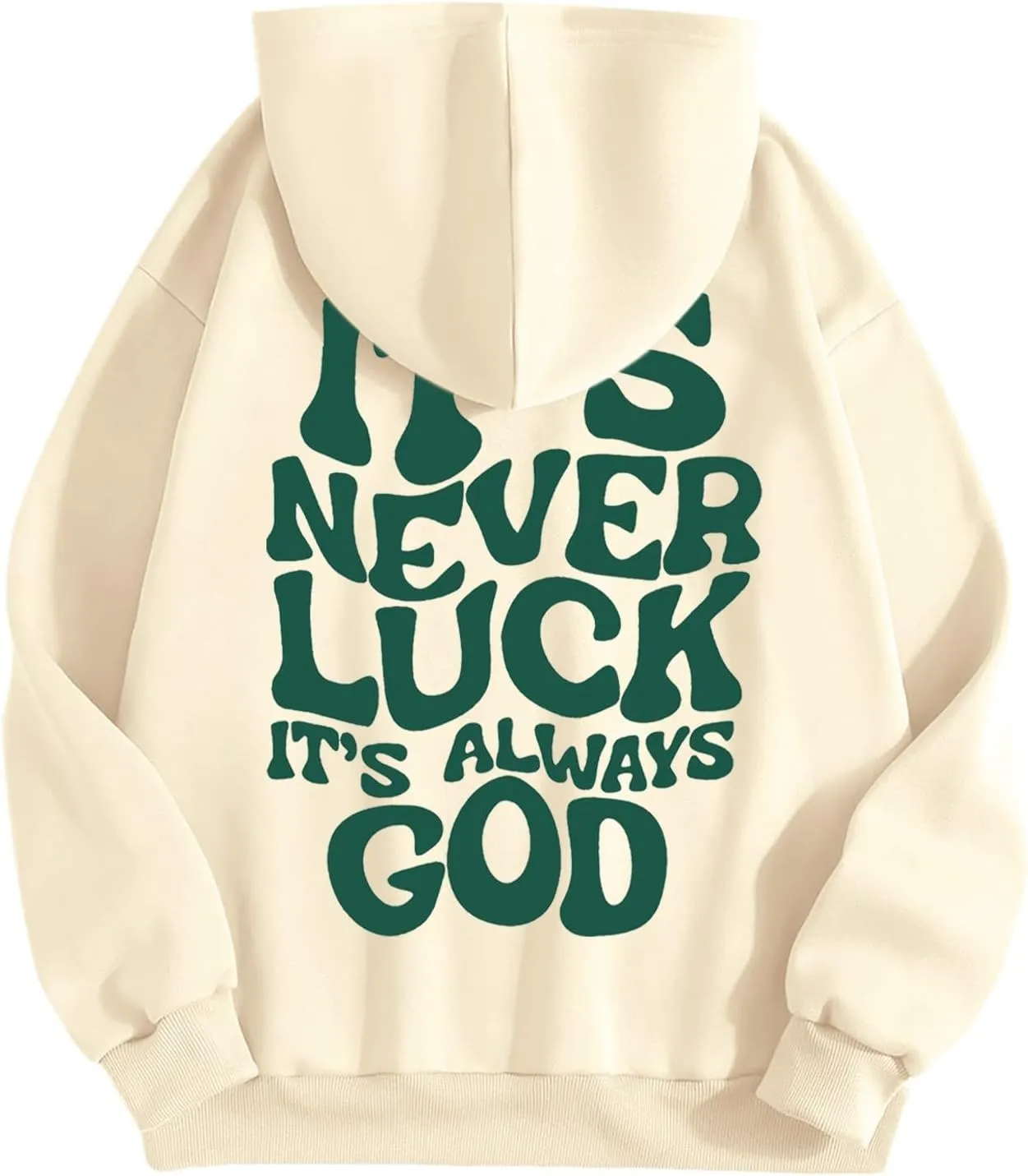 It's Never Luck It's Always God Christian Bible Verse Hoodie Unisex Oversized Hoodies Hoodie Pullover