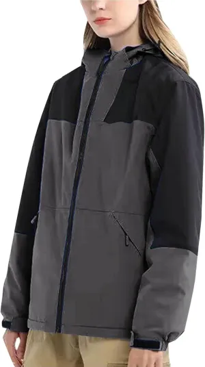 Jackets for Women with Hood Lightweight Waterproof Rain Jacket Color Patchwork Raincoat for Hiking Travel Running