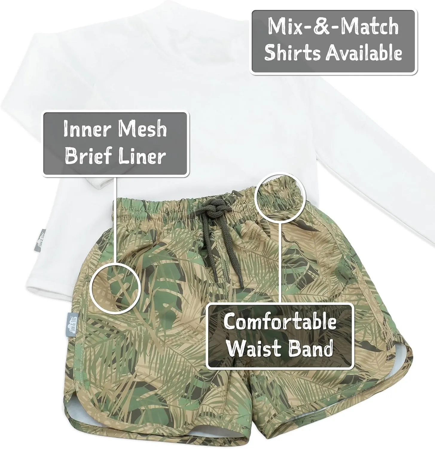 JAN & JUL UV Swim Shorts and Long Sleeve UV Shirt for Toddlers