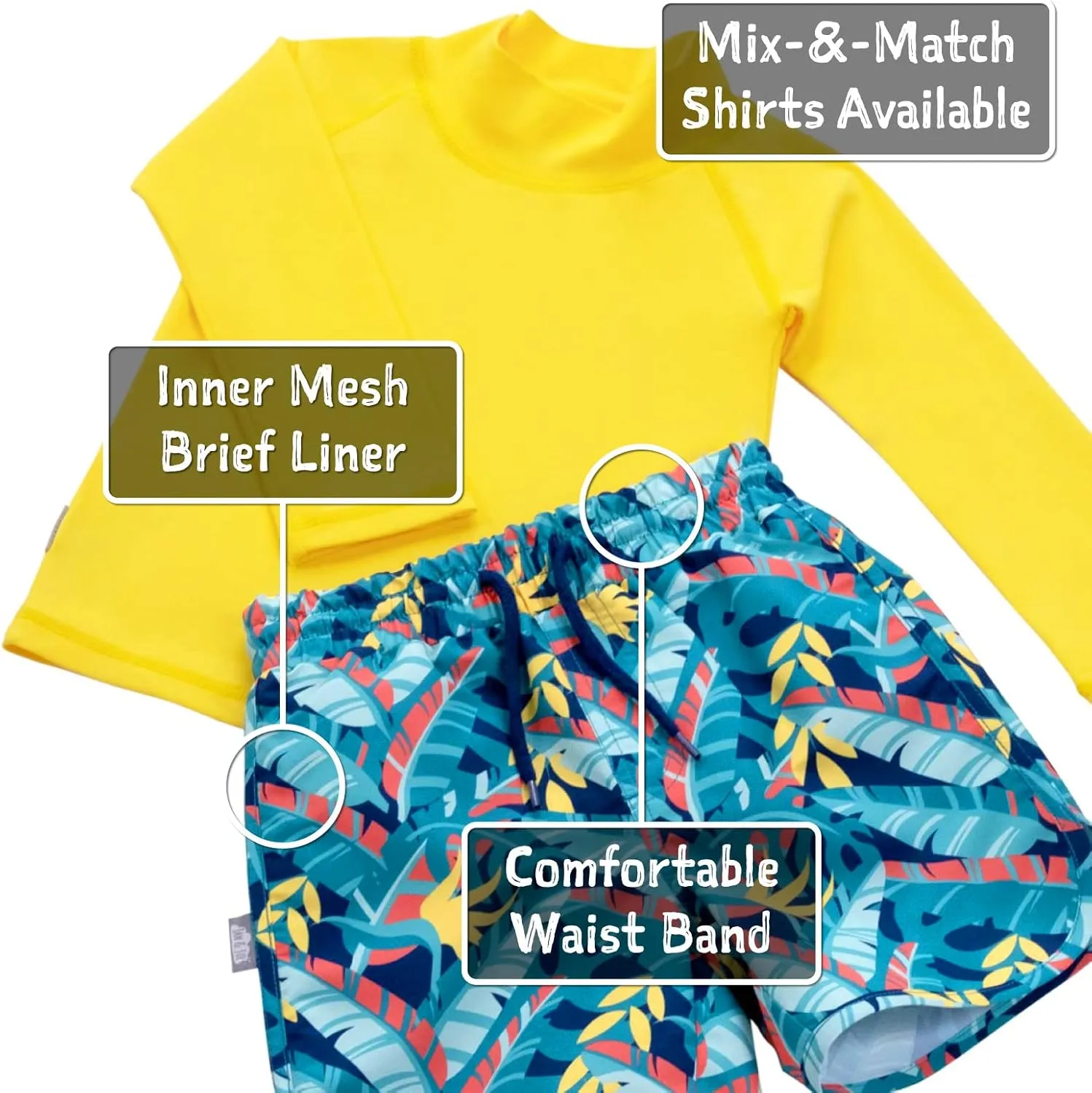 JAN & JUL UV Swim Shorts and Long Sleeve UV Shirt for Toddlers