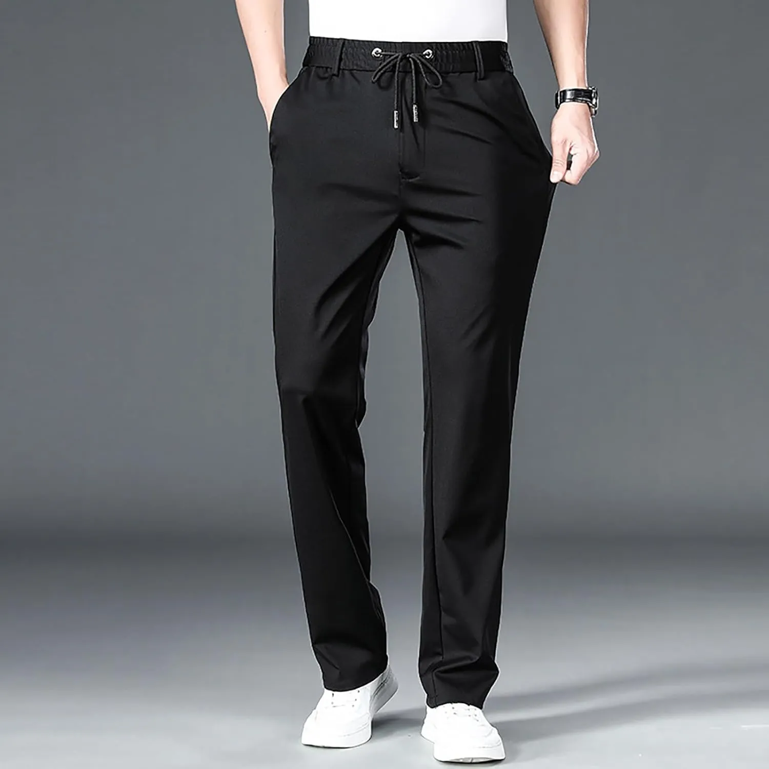 Joggers for Men Slim Fit Lightweight Casual Work Pants Elastic Waist Drawstring Plus Size Sweatpants Jogging Hiking Pants