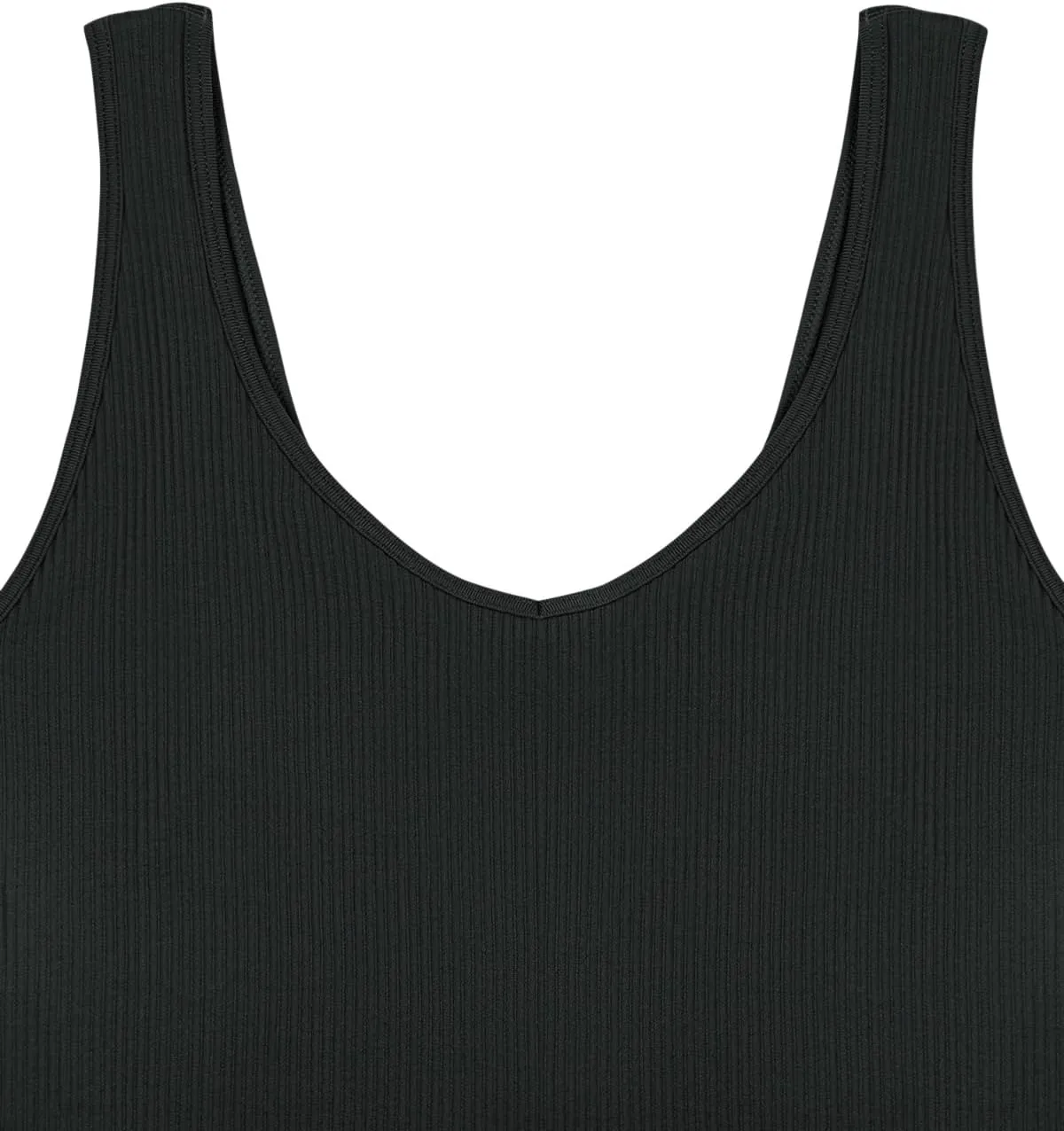 LASLULU Womens Longline Sports Bra Ribbed Seamless Wirefree Padded Tank Tops Medium Support Workout Casual Crop Tops