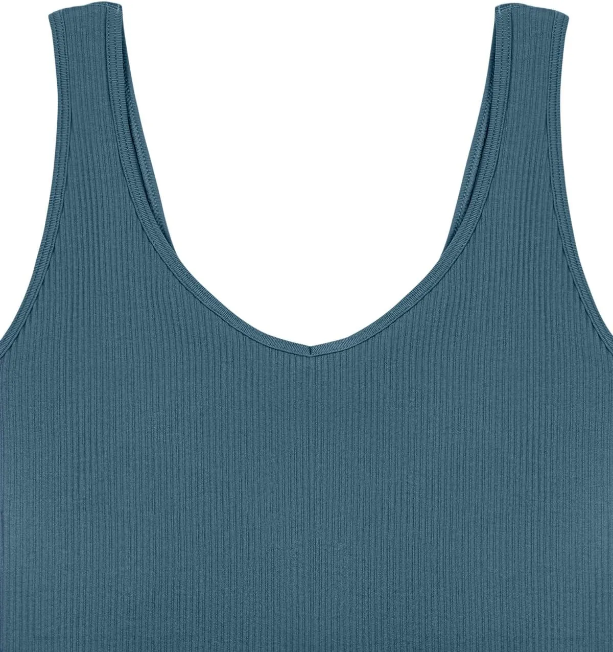 LASLULU Womens Longline Sports Bra Ribbed Seamless Wirefree Padded Tank Tops Medium Support Workout Casual Crop Tops