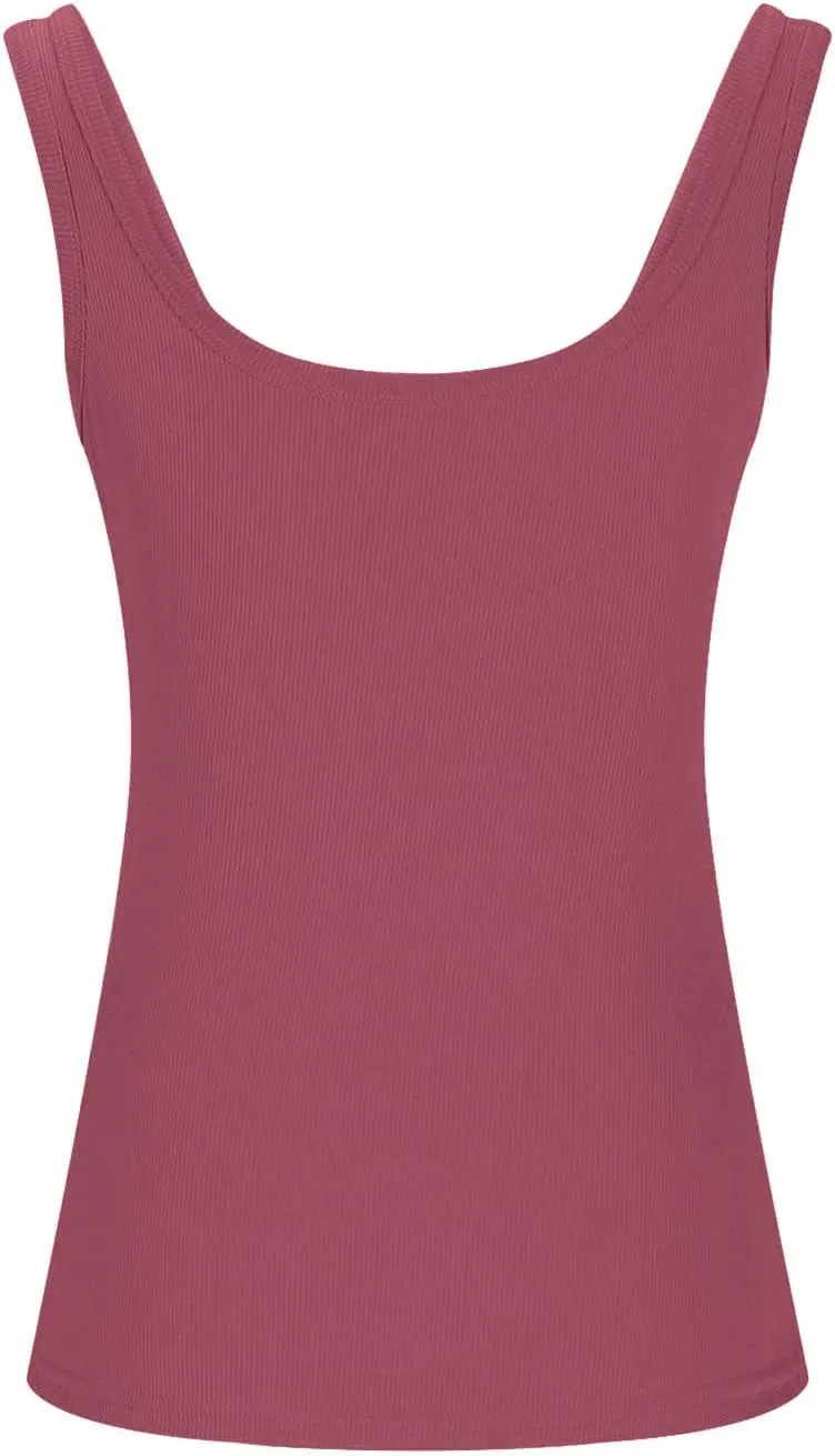 Lastesso Workout Tank Tops Woman Square Neck Sleeveless Stretch Blouses Slimming Fit Lightweight Summer Vacation Beach Shirts