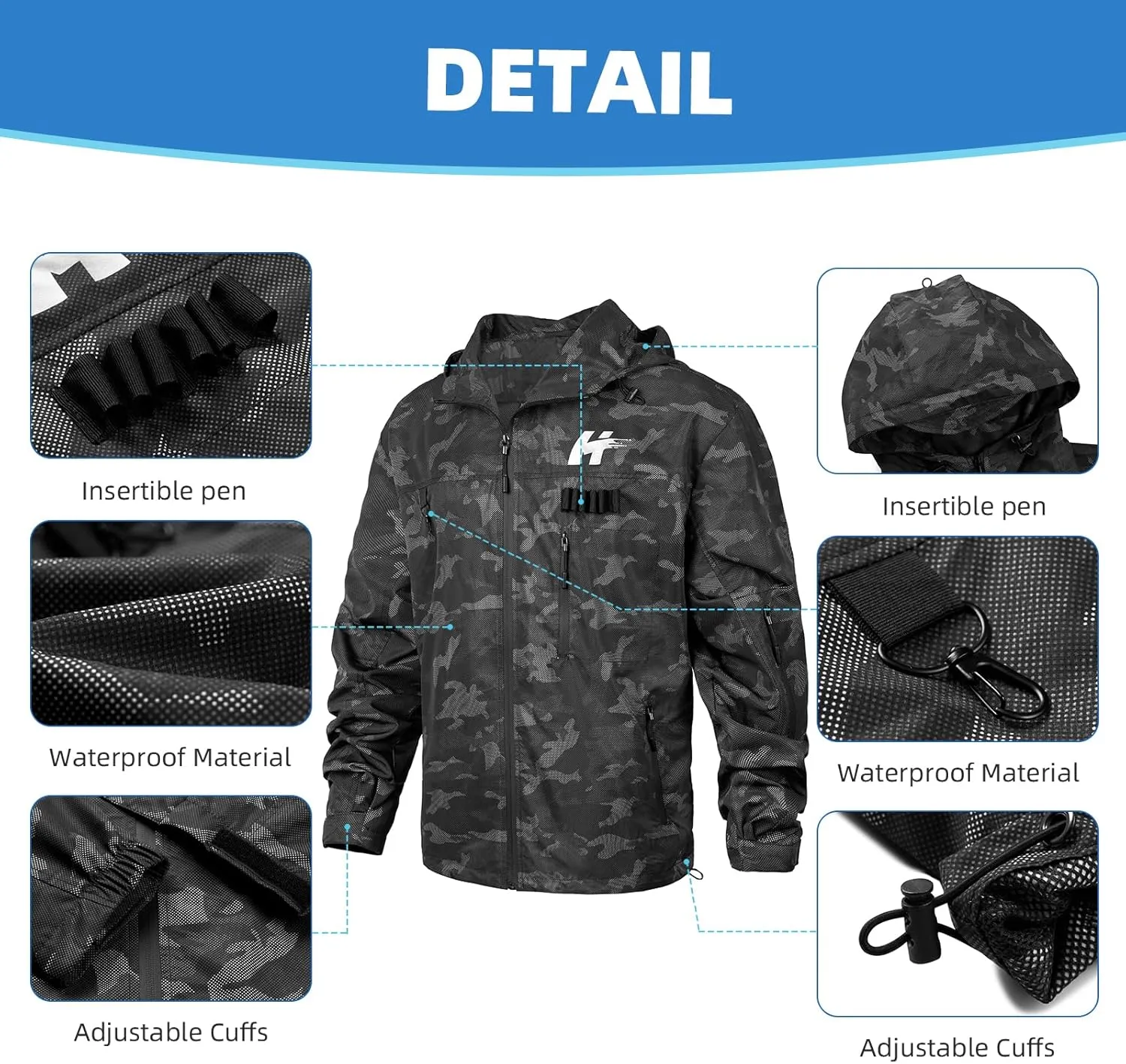 LBL Leading the Better Life Men's Windbreaker Jackets Waterproof Lightweight Outdoor Mountain Hiking Windbreakers for Men