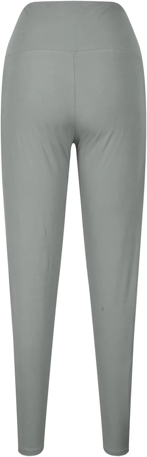 Leggings with Tummy Control for Women, Elastic Pants for Women,Plus Size Brown Leggings,Workout Leggings