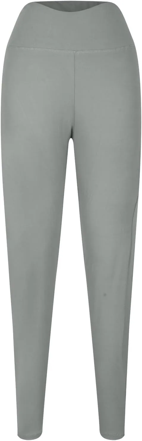 Leggings with Tummy Control for Women, Elastic Pants for Women,Plus Size Brown Leggings,Workout Leggings
