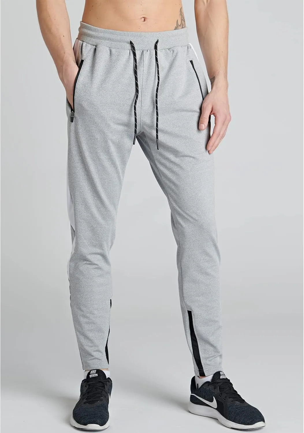 Liberty Imports 2 Pack Men's Sweatpants with Zipper Pockets Slim Fit Gym Pants Athletic Track Joggers