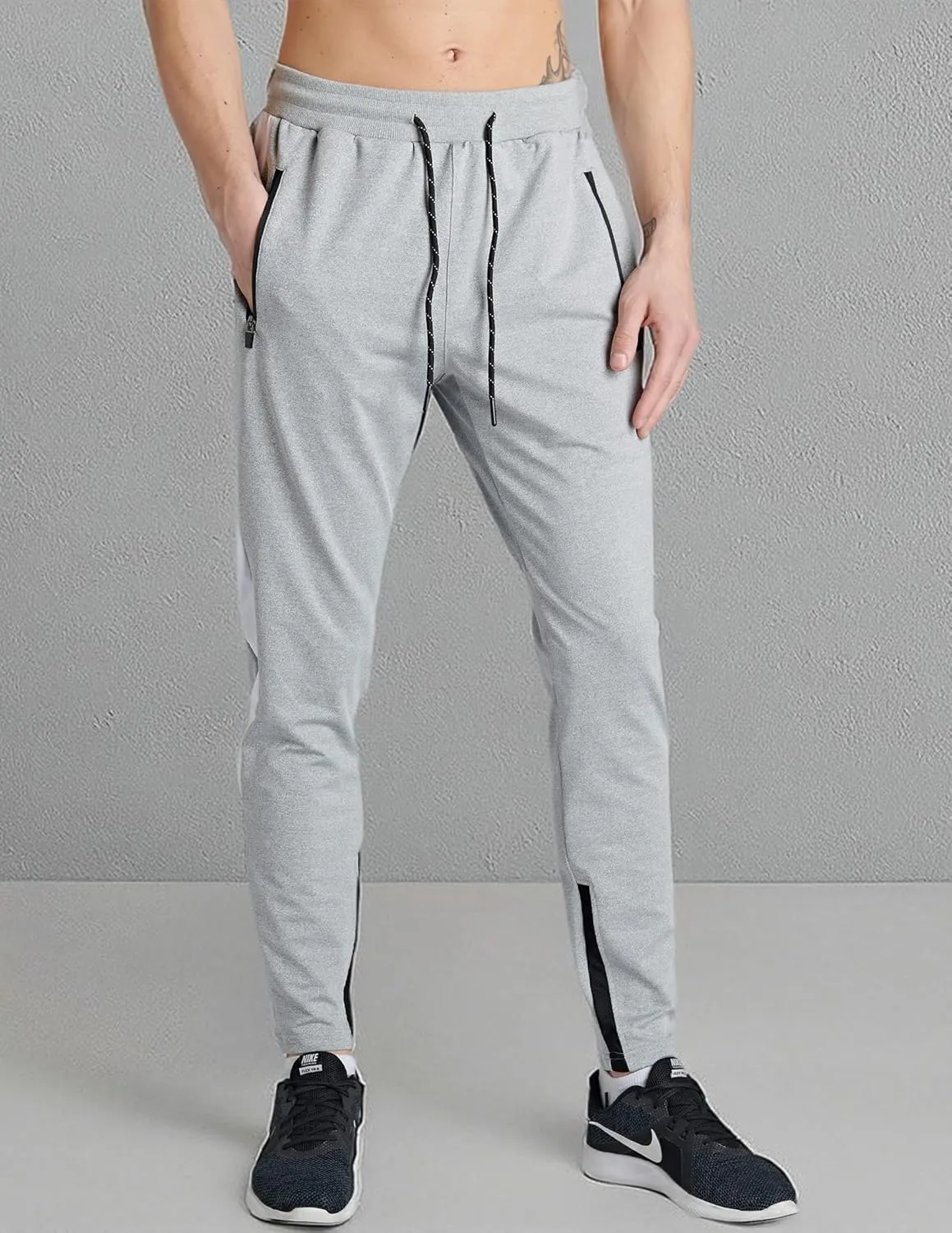Liberty Imports 2 Pack Men's Sweatpants with Zipper Pockets Slim Fit Gym Pants Athletic Track Joggers