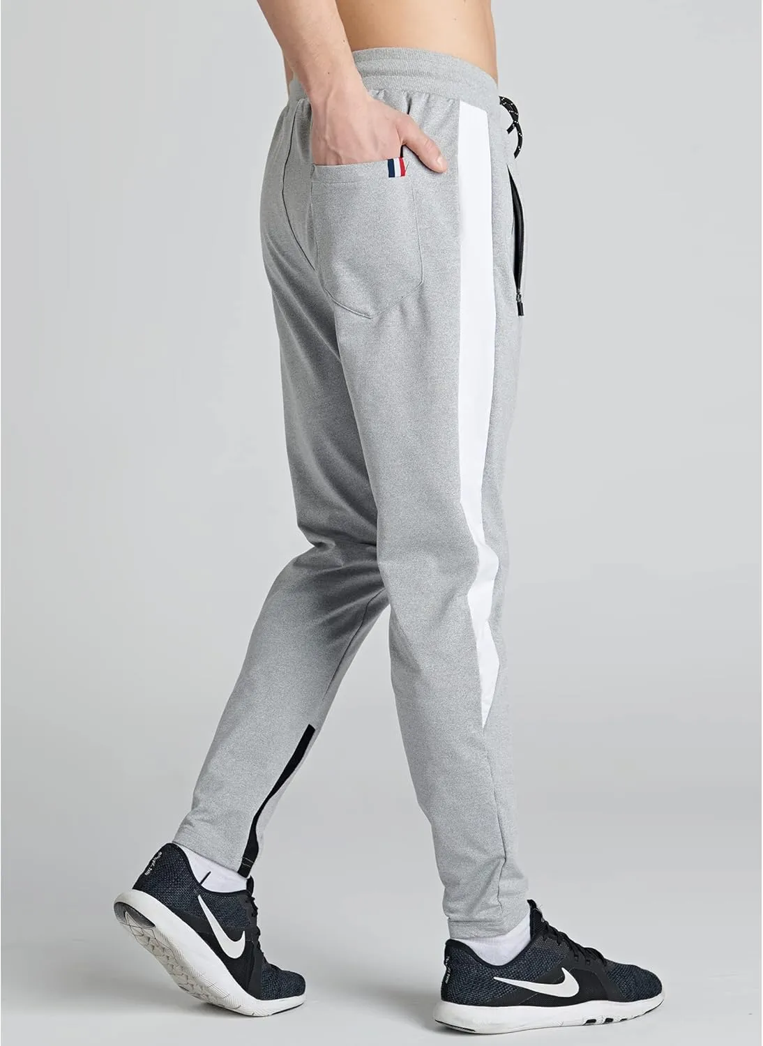 Liberty Imports 2 Pack Men's Sweatpants with Zipper Pockets Slim Fit Gym Pants Athletic Track Joggers