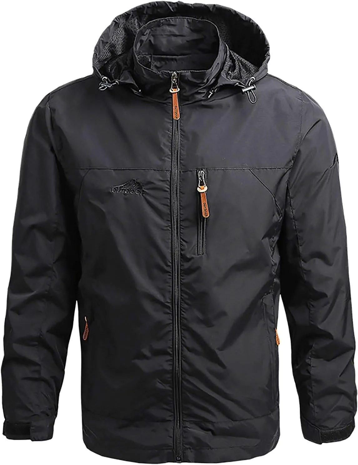 Lightweight Jacket Men Hooded Softshell Jacket Waterproof Windbreaker Fleece Lined Rain Shell Jacket
