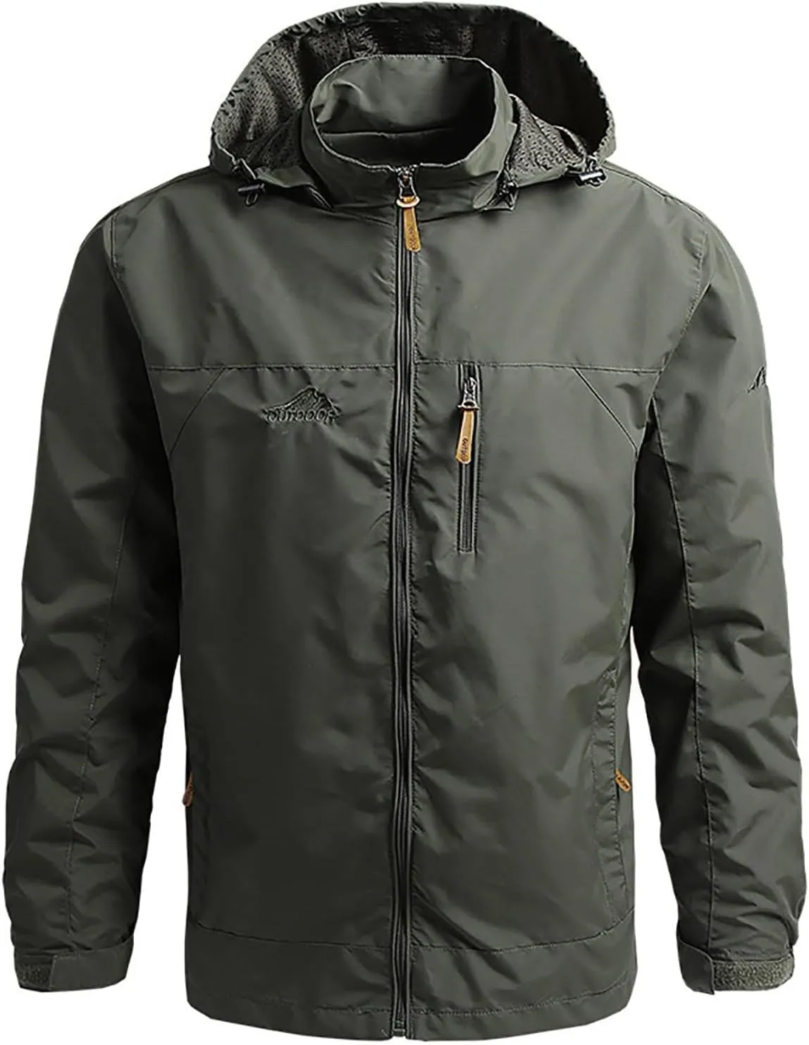 Lightweight Jacket Men Hooded Softshell Jacket Waterproof Windbreaker Fleece Lined Rain Shell Jacket