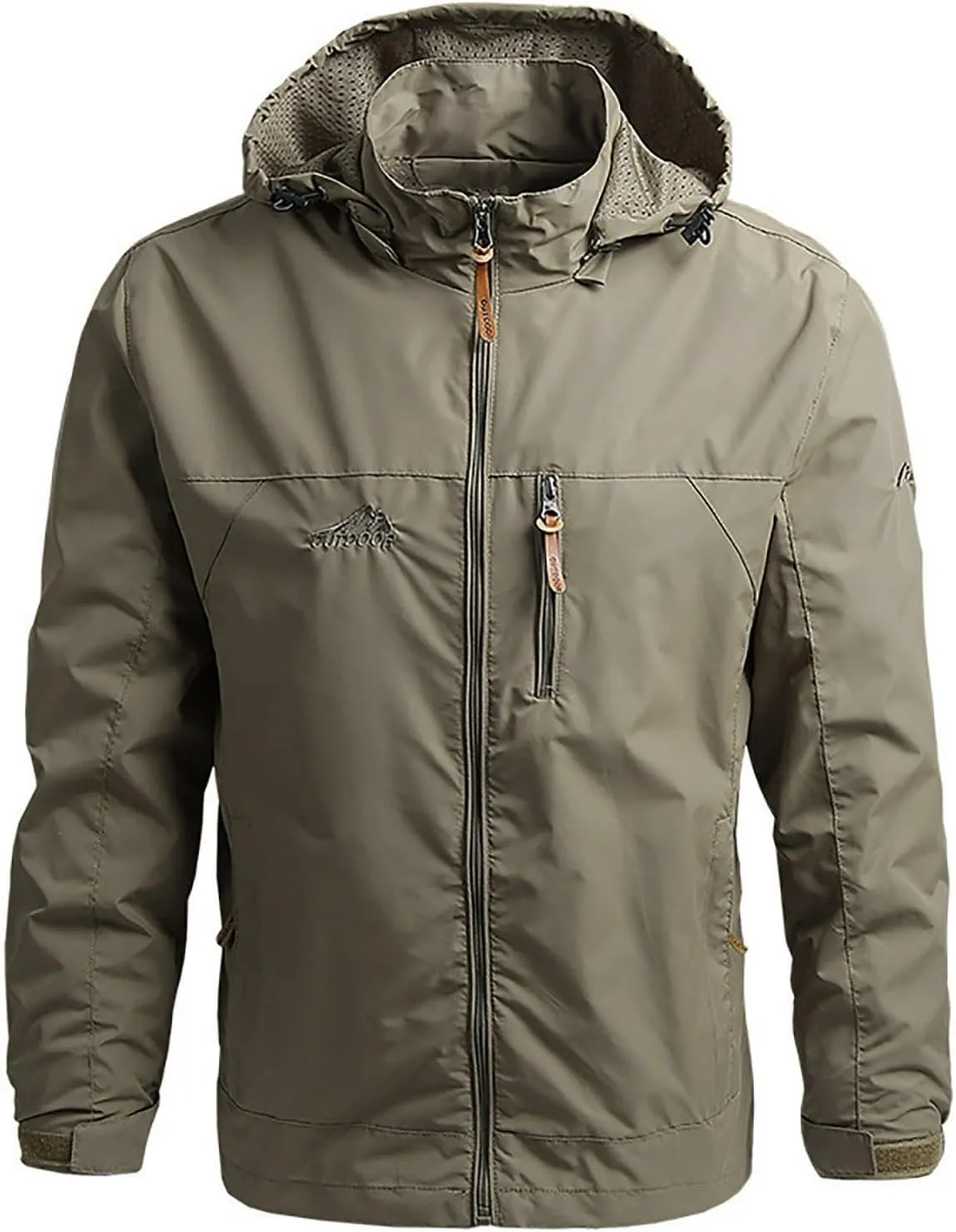 Lightweight Jacket Men Hooded Softshell Jacket Waterproof Windbreaker Fleece Lined Rain Shell Jacket