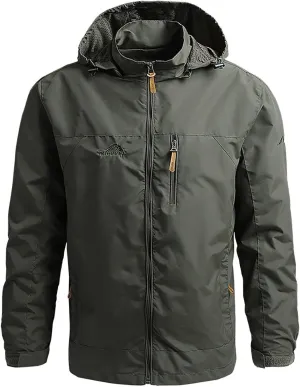 Lightweight Jacket Men Hooded Softshell Jacket Waterproof Windbreaker Fleece Lined Rain Shell Jacket