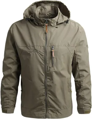 Lightweight Jacket Men Hooded Softshell Jacket Waterproof Windbreaker Fleece Lined Rain Shell Jacket