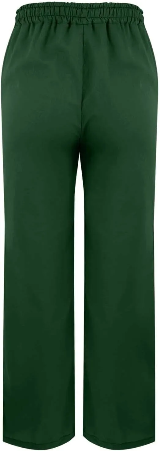 Linen Pants for Women 2025 Summer Elastic Drawstring Waist Straight Wide Leg Slit Trouser Causal Palazzo Fashion Pant