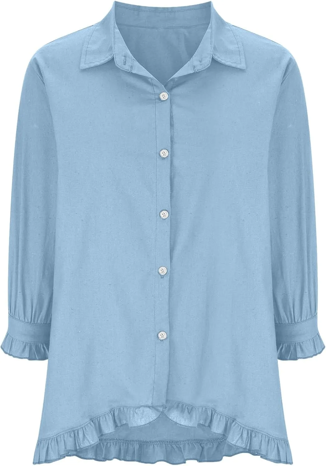 Linen Shirts for Women Casual Button Down Half Sleeve Tops Soft Lightweight Boho Summer Blouse Trendy Hawaii T-Shirt
