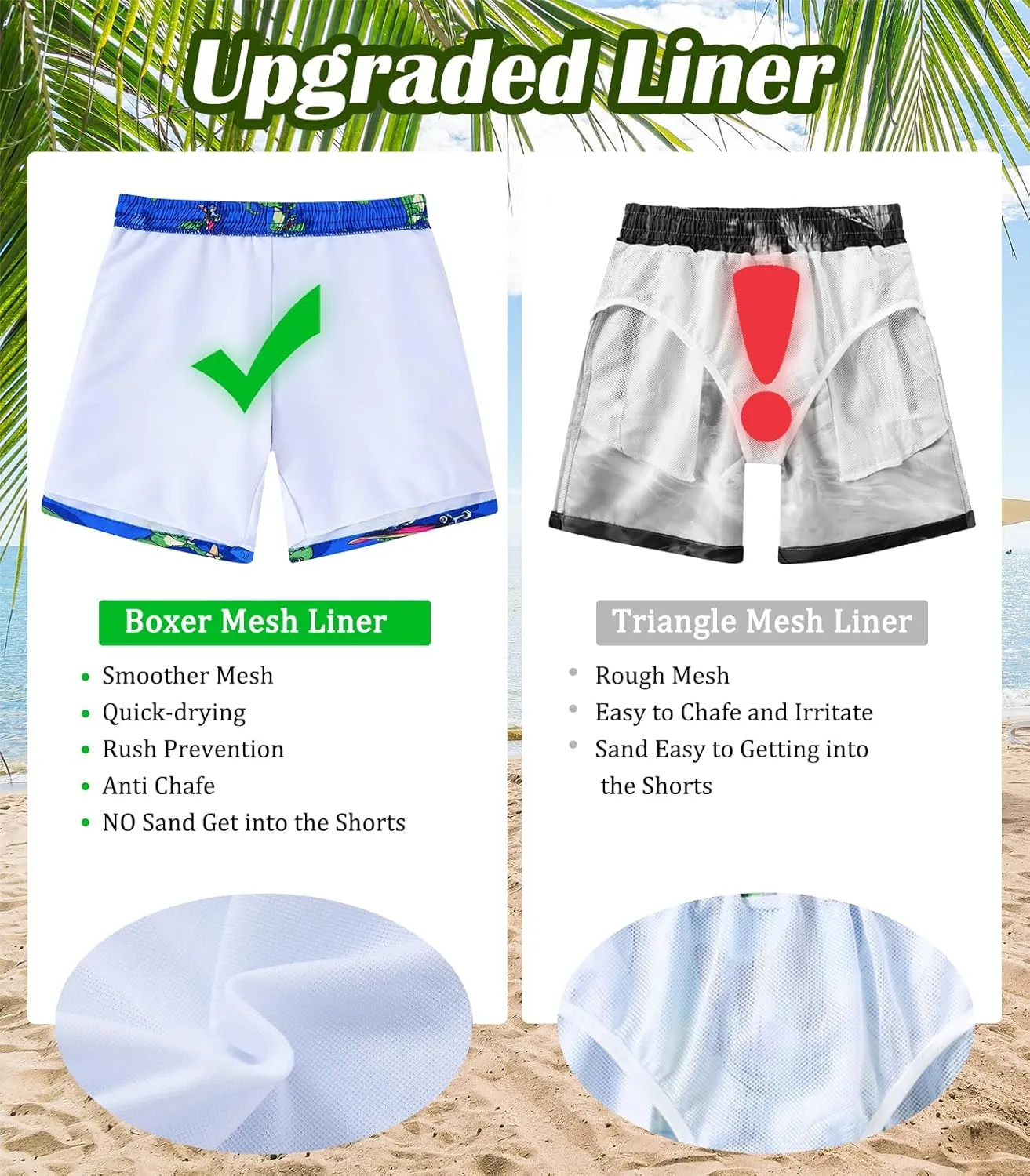 Little Boys Swim Trunks with Boxer Mesh Liner Swim Shorts Kids Quick Dry Bathing Suit Swimwear 4-12T