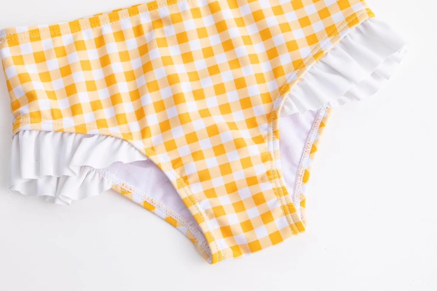 LIZENS Girls Plaid Swimwear Two Piece Trim Swimsuit 2-12 Toddler Beach Bathing Suit for Kids
