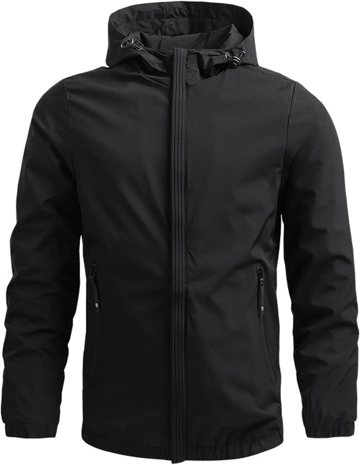 Lmdudan Mens Hooded Zipper Rain Jacket Ladies Lightweight Windbreaker Waterproof Jackets 2023 Fall Winter Warm Coats Tops