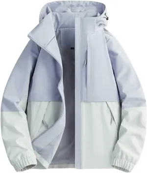 Lmdudan Waterproof Hooded Rain Jacket for Women Lightweight Outdoor Raincoat Windbreaker Hiking Travel Running Shell Jackets
