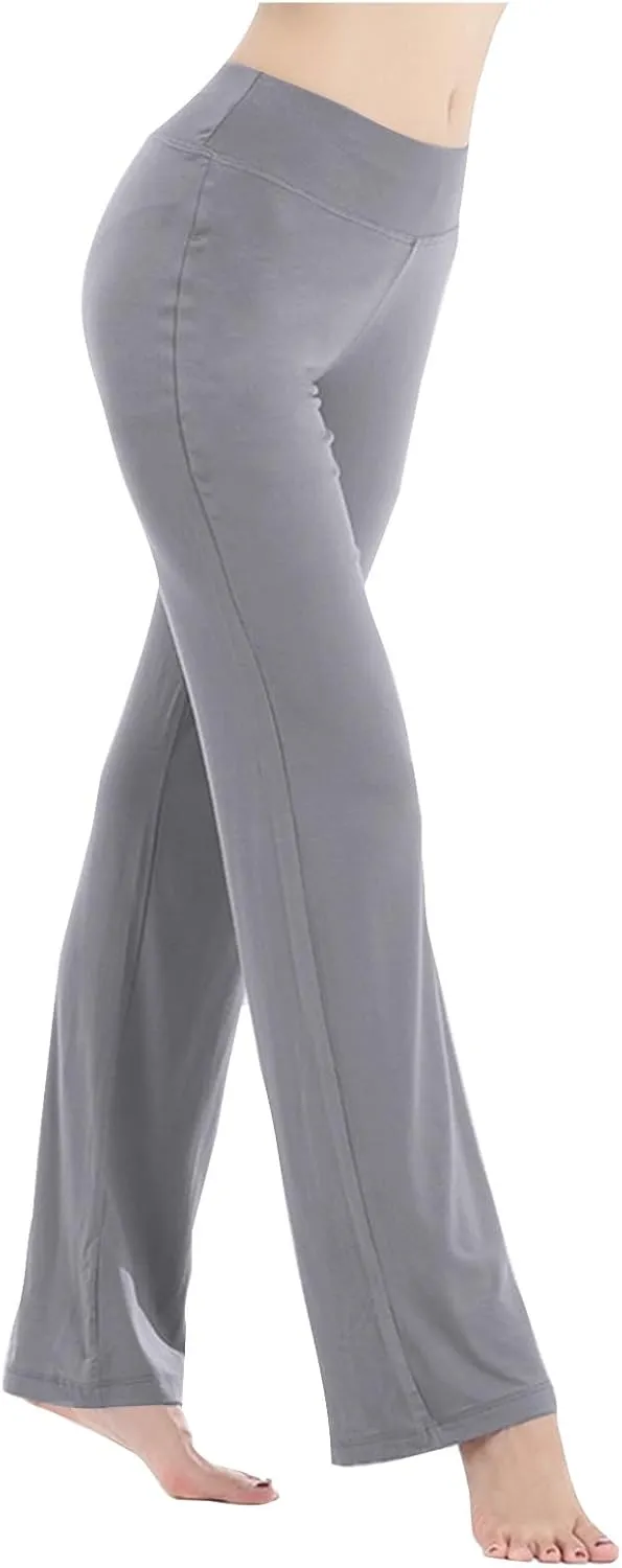Lounge Pants Womens Straight Leg Butt Lift Trousers Soft Comfortable Yoga Gym Pants Tummy Control Workout Dance Pants