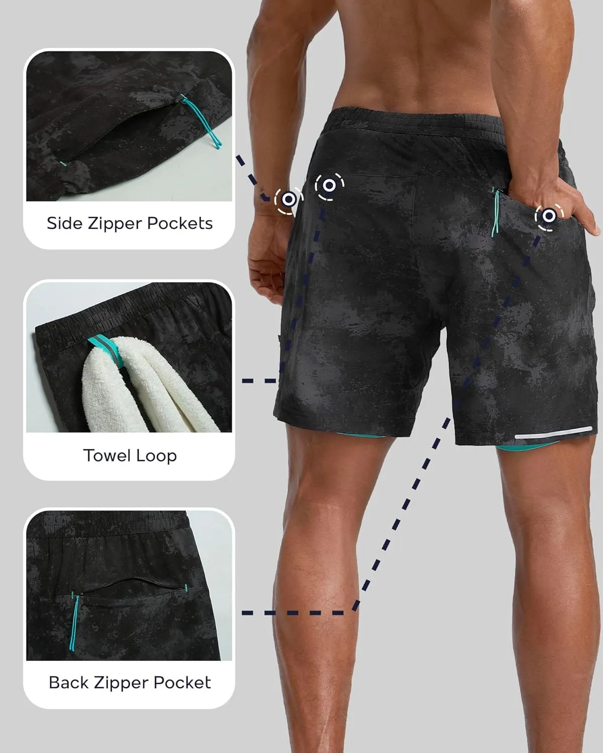 maamgic Men's Athletic Running Shorts with Liner Ultra Lightweight Workout Shorts 5"/ 7"