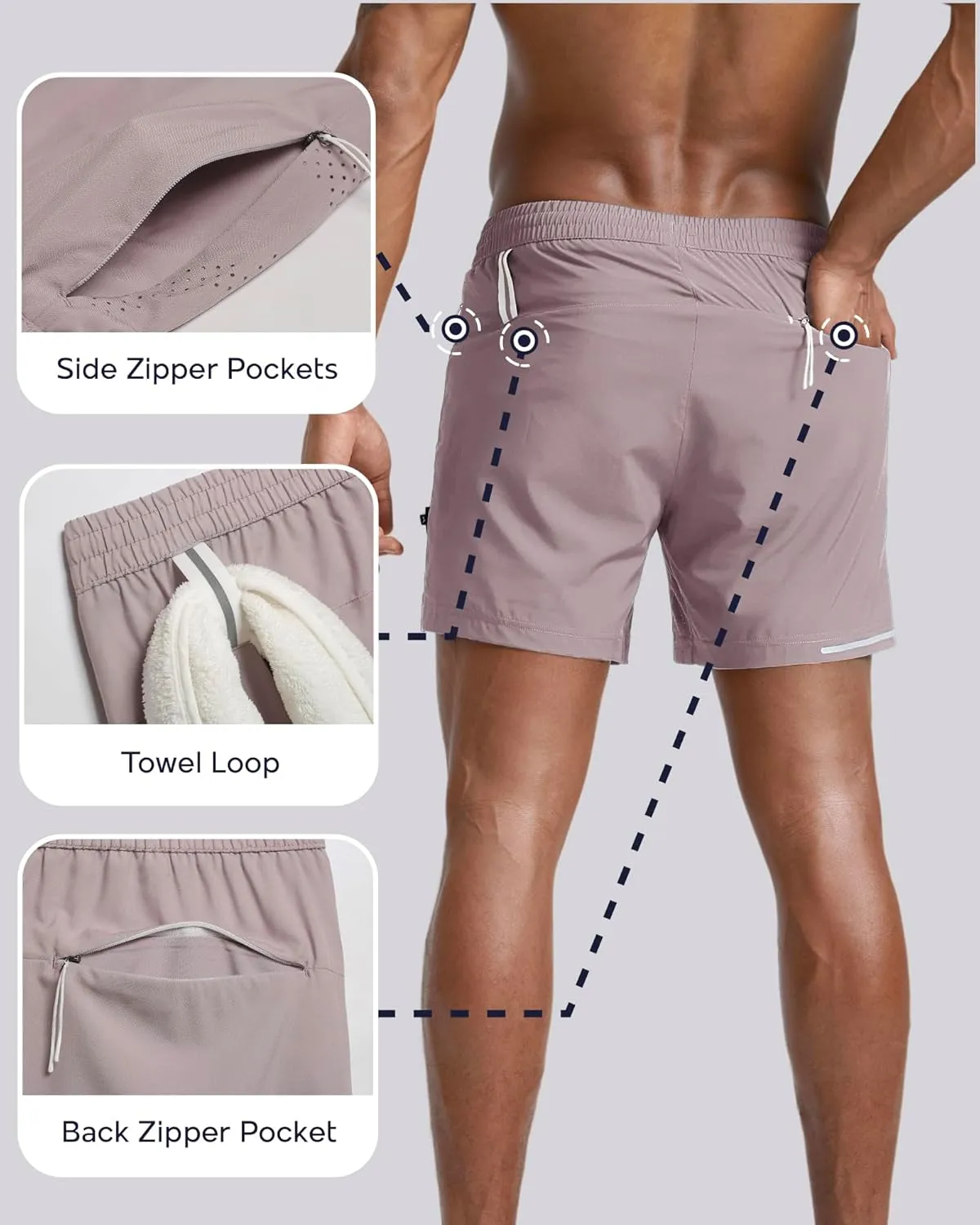 maamgic Men's Athletic Running Shorts with Liner Ultra Lightweight Workout Shorts 5"/ 7"