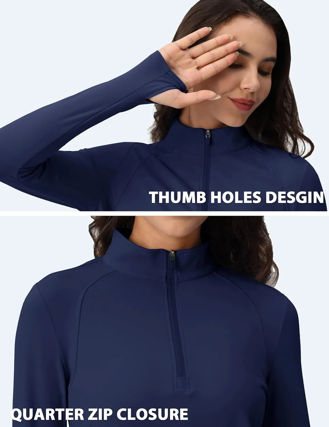 MAGCOMSEN Womens 1/4 Quarter Zip Workout Pullover Thermal Running Jackets with Pockets Athletic Long Sleeve Shirts Base Layer