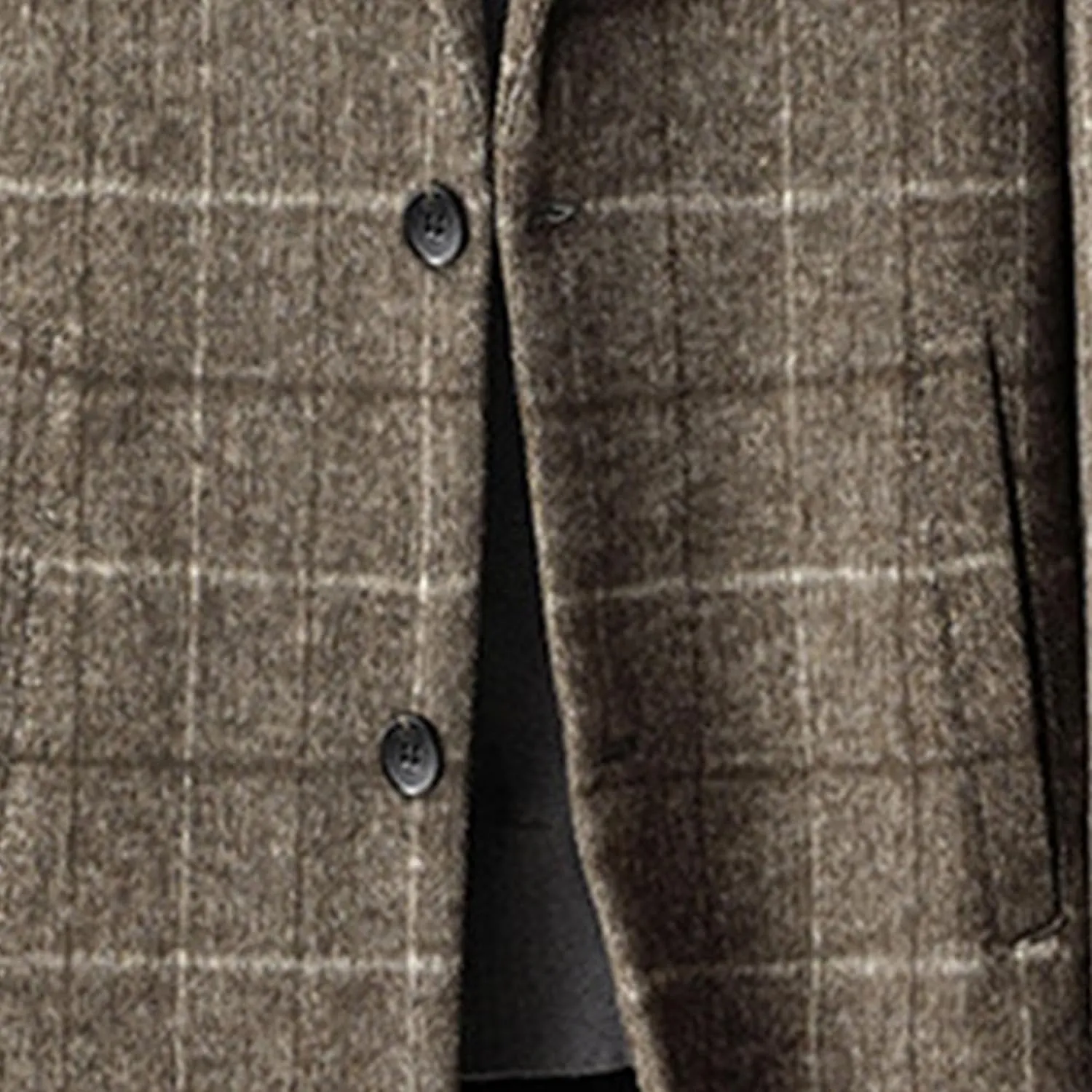 Maiyifu-GJ Men's Mid-Length Trench Coats Slim Fit Wool Blend Business Overcoat Autumn Winter Single Breasted Coat Jacket