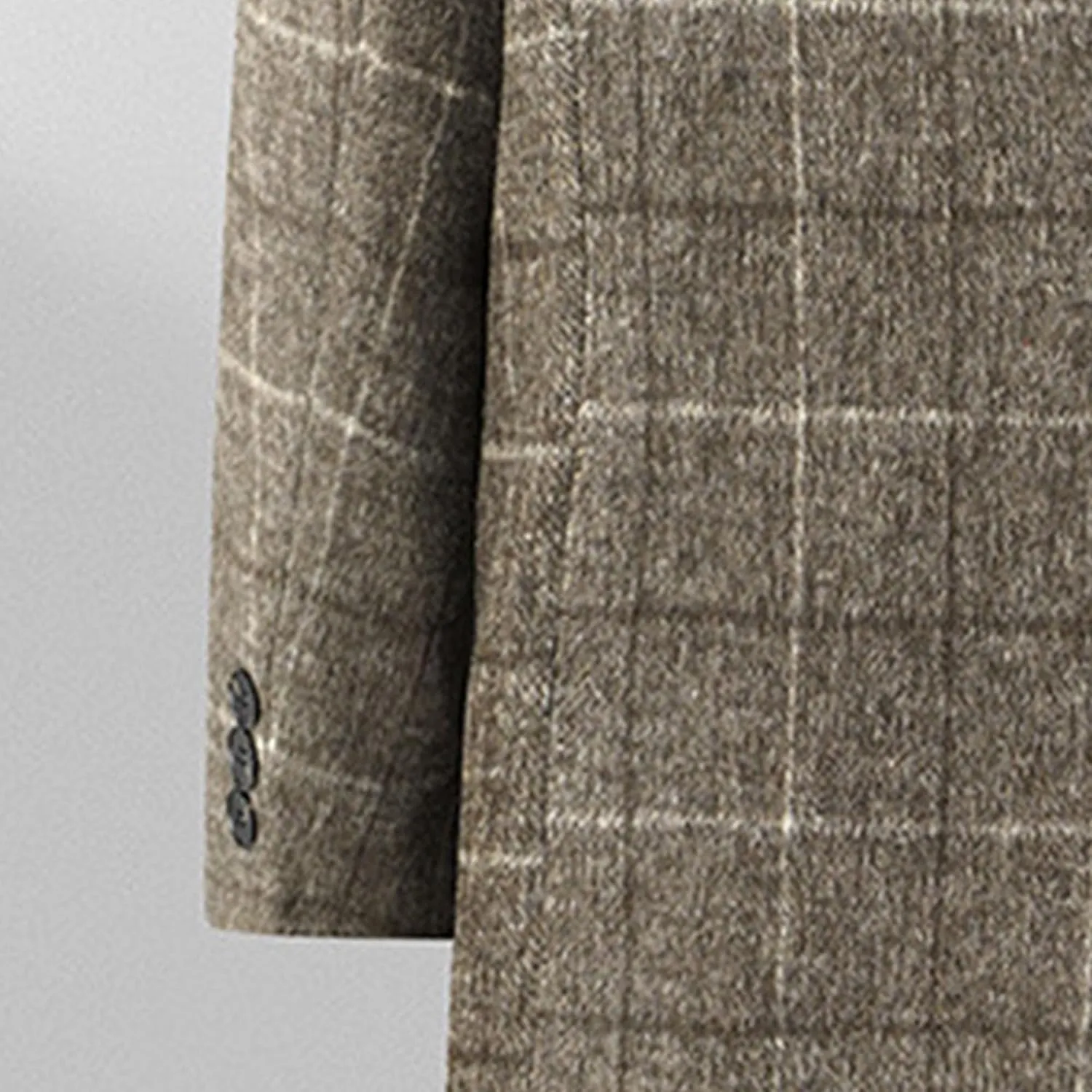 Maiyifu-GJ Men's Mid-Length Trench Coats Slim Fit Wool Blend Business Overcoat Autumn Winter Single Breasted Coat Jacket