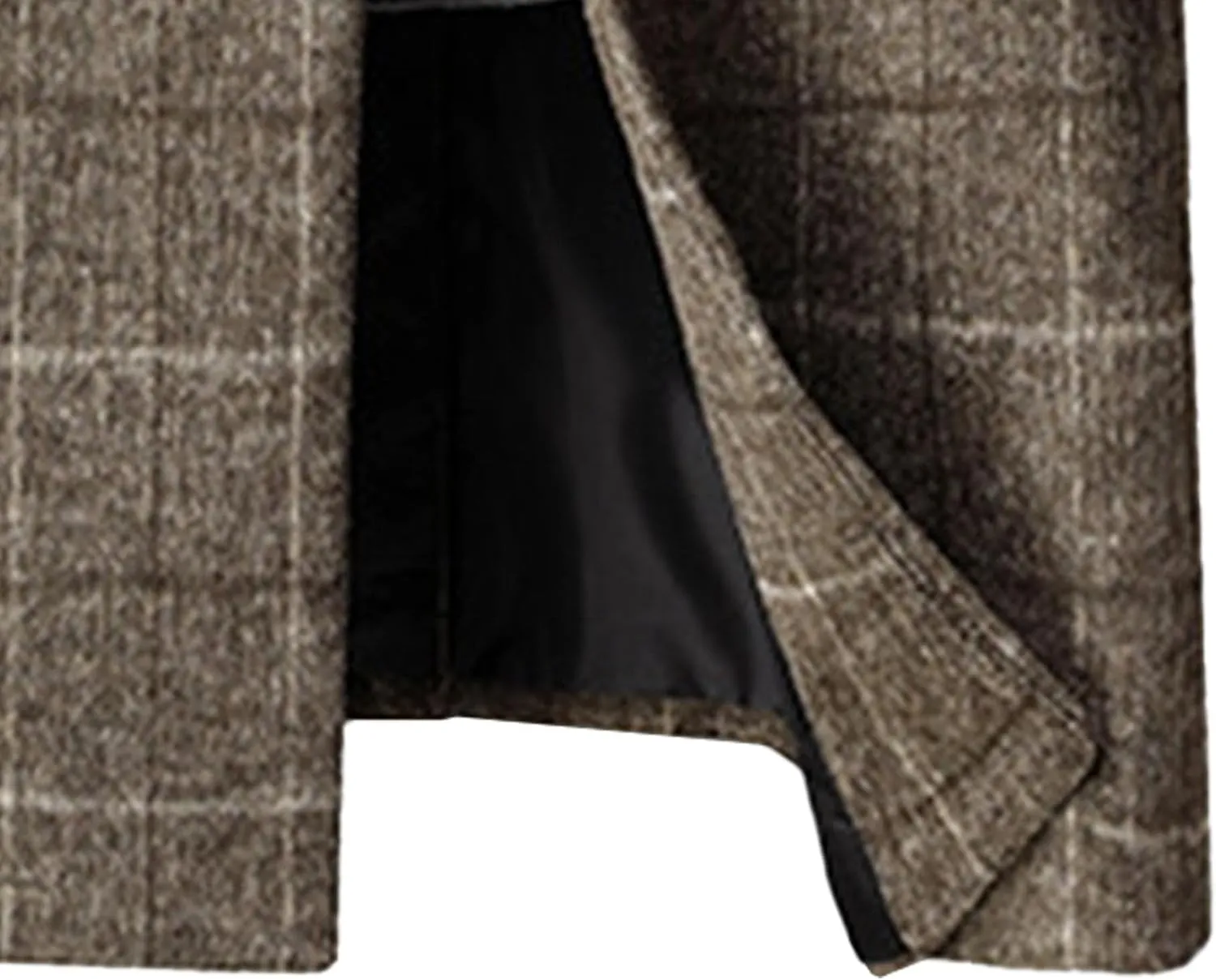 Maiyifu-GJ Men's Mid-Length Trench Coats Slim Fit Wool Blend Business Overcoat Autumn Winter Single Breasted Coat Jacket