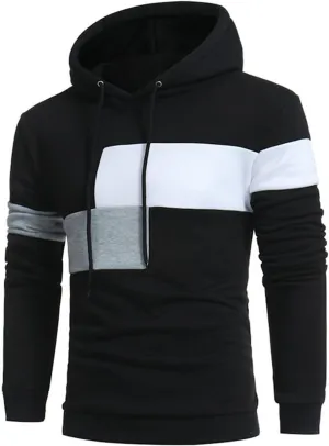 Man Sport Gym Long Sleeve Hoodies Outfit Sweatshirt for Man Fleece Lined Sherpa Color Block Hooded Fall Winter 2024