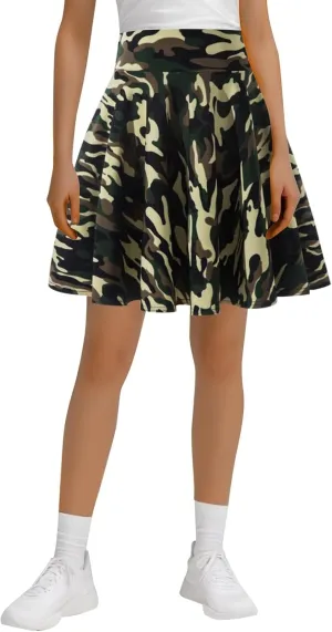 Maxi Skirt for Women Tummy Control Summer Casual High Elastic Waist Graphic Trendy Pleated Sports Yoga Midi Skirts
