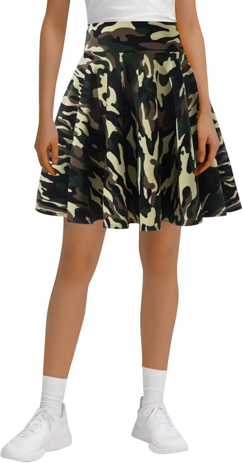 Maxi Skirt for Women Tummy Control Summer Casual High Elastic Waist Graphic Trendy Pleated Sports Yoga Midi Skirts