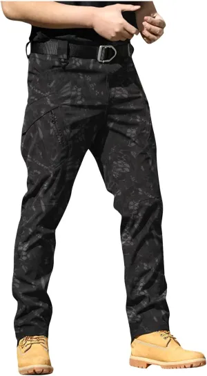 Mencomfy Cargo Pants Waterproof Ripstop Flex Tactic Lightweight Outdoor Hiking Work Pants Relaxed Fit Trousers