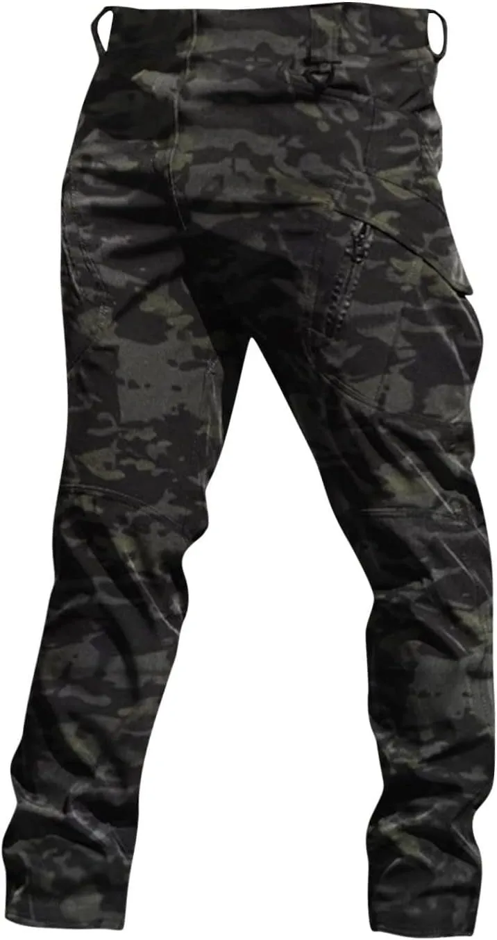 Mencomfy Cargo Pants Waterproof Ripstop Flex Tactic Lightweight Outdoor Hiking Work Pants Relaxed Fit Trousers
