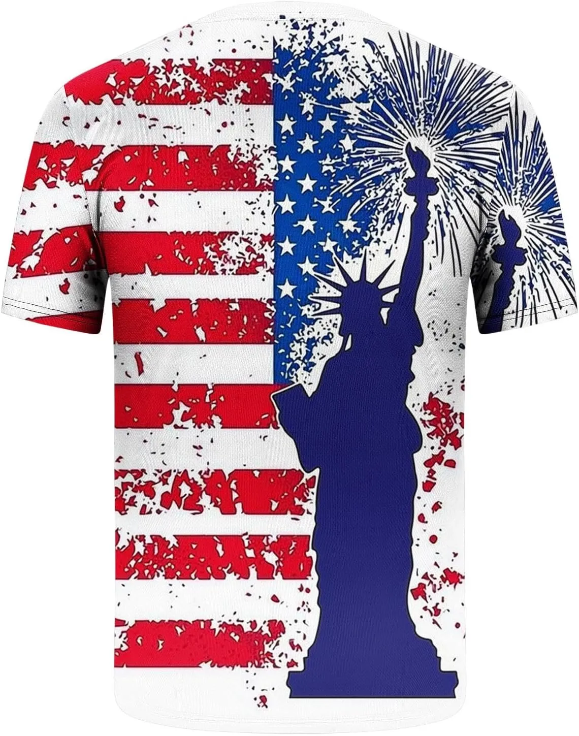 Men's American Flag Print Golf T-Shirt Casual Short Sleeve Summer Zip Up Lapel Beach Muscle Tee Shirts