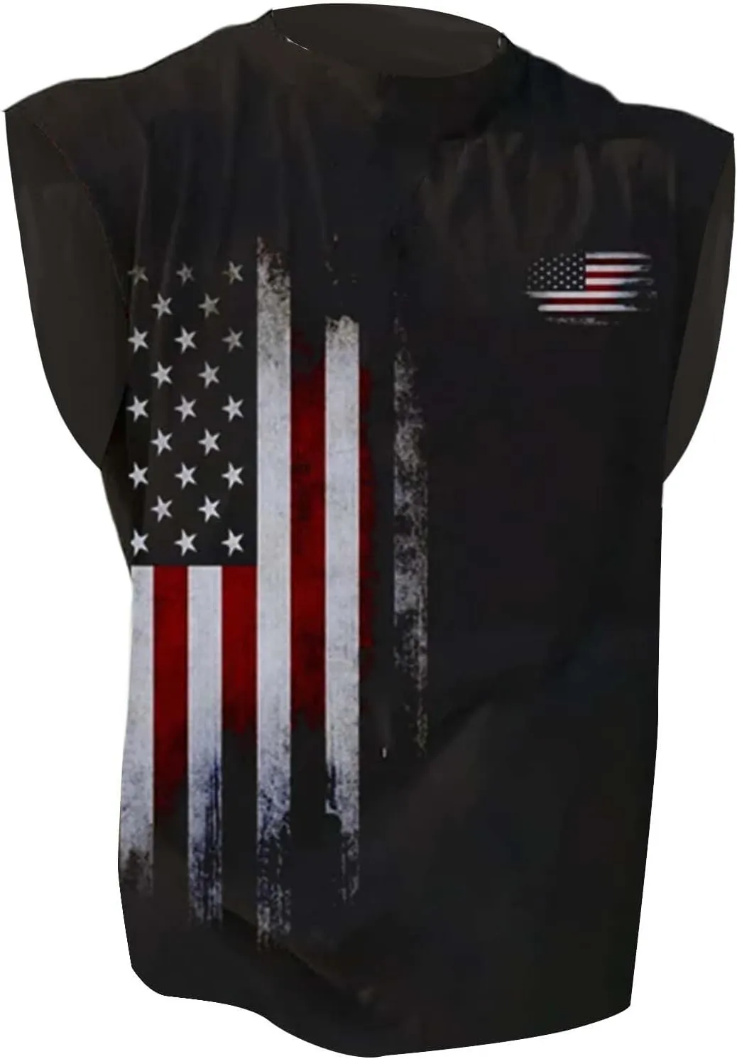 Mens American Flag Tank Top Patriotic Shirts Patriotic Sleeveless Shirts 4Th of July Outfits Gym Muscle Hoodie