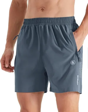 Mens Athletic Shorts -Running, Tennis Gym Workout Shorts for Men 5"/7"/9"- Comfort, Lightweight, 3 Zippered Pockets