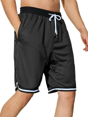 Men's Basketball Shorts with Zipper Pockets Lightweight Quick Dry Mesh Athletic Running Shorts