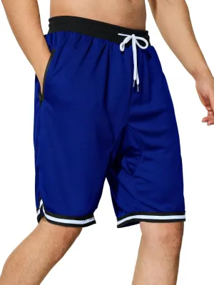 Men's Basketball Shorts with Zipper Pockets Lightweight Quick Dry Mesh Athletic Running Shorts