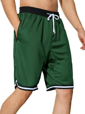 Men's Basketball Shorts with Zipper Pockets Lightweight Quick Dry Mesh Athletic Running Shorts