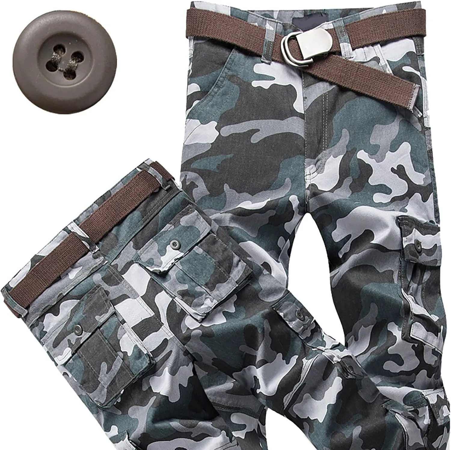 Mens Cargo Pants Active Relaxed Fit Outdoor Multi Pockets Pants Workout Casual Joggers Sweatpants for Men