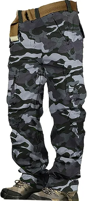 Mens Cargo Pants Active Relaxed Fit Outdoor Multi Pockets Pants Workout Casual Joggers Sweatpants for Men