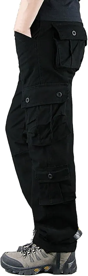Mens Cargo Pants Active Relaxed Fit Outdoor Multi Pockets Pants Workout Casual Joggers Sweatpants for Men
