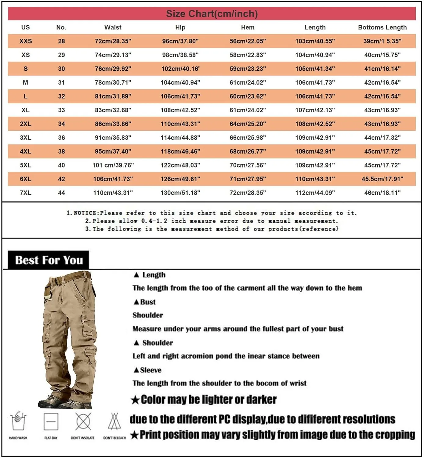 Mens Cargo Pants Active Relaxed Fit Outdoor Multi Pockets Pants Workout Casual Joggers Sweatpants for Men